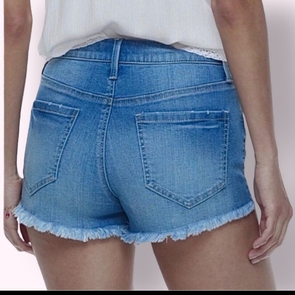 MUDD Embroidered High Rise Jean Shorts - Picture 2 of 6